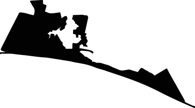 San Francisco del Mar Mexico silhouette map vector