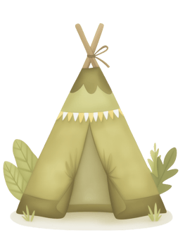 Cozy green tent surrounded by foliage in a calm nature setting perfect for outdoor adventures and relaxation png