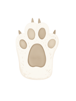 Cute paw print illustration showing detailed design with soft colors and distinct shapes for artistic use png