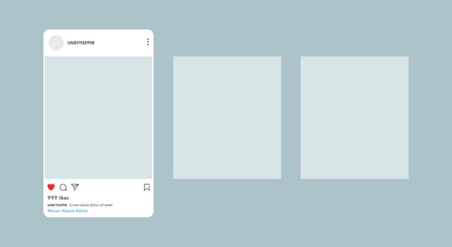 Social media blank post mockup template layout, social network application illustration vector