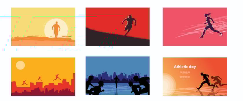 Athletic illustrations of various sports activities vector