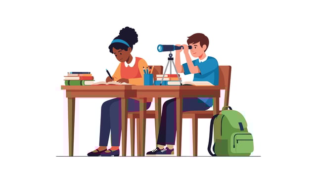 Students Discovering Science Through Observation Writing and Exploration in Learning Environment vector