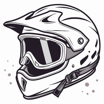 Motocross Helmet with Goggles Illustration vector