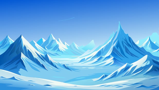 Stunning Blue Mountain Range Landscape Winter Scene vector