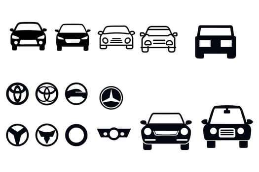 Car Frontside Graphic Icons Bundle vector