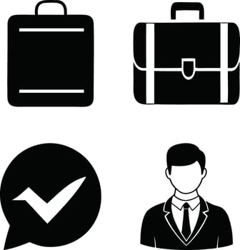 Minimal business icon design with professional concept including suitcase checkmark and manager vector