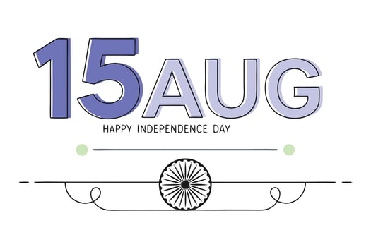 Patriotic indian independence day graphic design featuring festive colors and typography vector