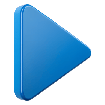 3D Render of a Glossy Blue Play Button Icon Modern Media Interface Element png