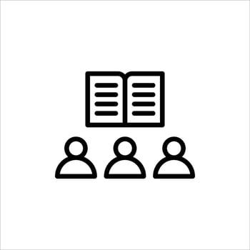 Book club outline icon. Book club black line illustration. vector