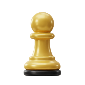 Golden Chess Pawn Piece 3D Render Luxury Game Strategy Success Symbol png