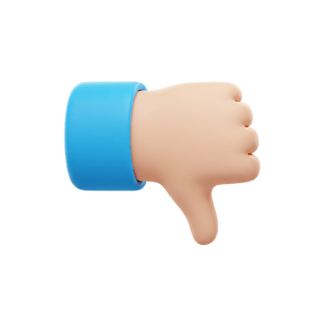 3D Cartoon Thumbs Down Hand Gesture Negative Feedback Icon Dislike Symbol Illustration png