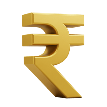 Golden 3D Indian Rupee Symbol Currency Sign Finance Wealth Investment Banking Economy Business png