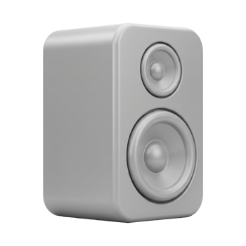 Modern Grey Compact Stereo Speaker System High Fidelity Audio Two Way Design png