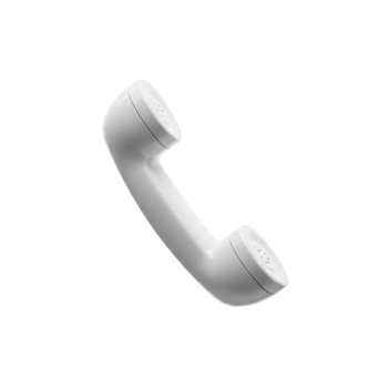 White retro phone handset vintage communication device 3d render isolated transparent background png