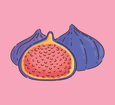 Vibrant Figs on a Soft Pink Background for Creative Fresh Produce Concepts and Ideas vector