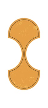 Modern abstract oval shape. Geometric icon with curve element. Grunge texture and minimal style, brutalist design, potential usage in contemporary art and decoration. vector