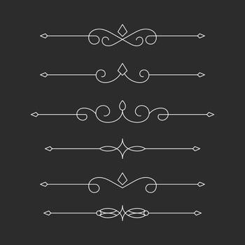 Set of Vintage decorative lines text dividers Line border Lines separator vector