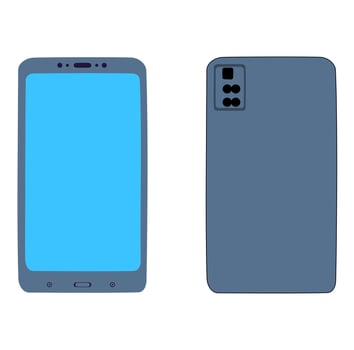 Cartoon Cellphone Gadget Communication Front And Back Simple Design Icon Digital Source vector