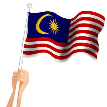 Flag of Malaysia in hand for patriotism png