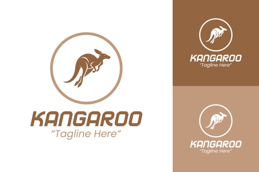 Sleek Kangaroo Logo Design in Brown for Branding and Business Identity vector