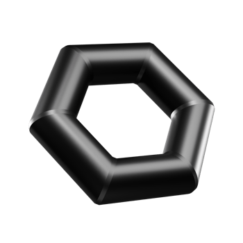 3d abstract icon black hexagon frame png