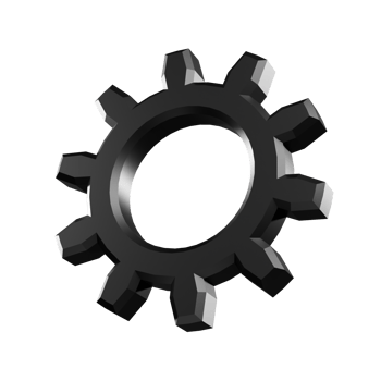 3d abstract icon black gear shape png