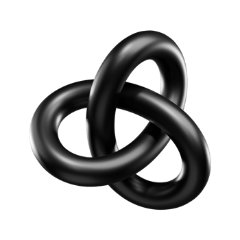 3d abstract icon black knot shape png