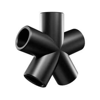 3d abstract icon black star pipe connector png