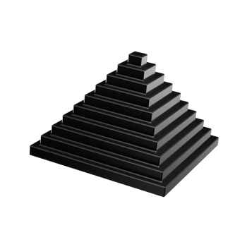 3d abstract icon black step pyramid png