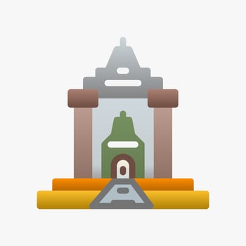 Design Illustration graphic of Ancient Temple icon with gradient style. Suitable for historical presentation, UI, mobile design, web design, etc. vector