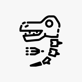 Design Illustration graphic of Fossil icon with line style. Suitable for historical presentation, UI, mobile design, web design, etc. vector