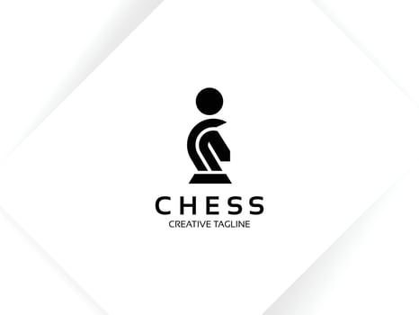 Letter I chess logo with knight vector