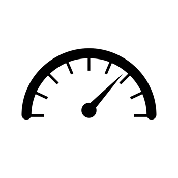 Simple speedometer gauge icon isolated on transparent background png
