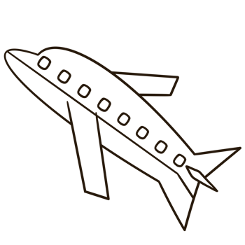 airplane line drawing on transparent background png