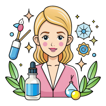 Cartoon Skincare Illustration with Serum png