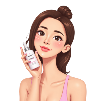 Cartoon Girl Radiant Face and Serum png