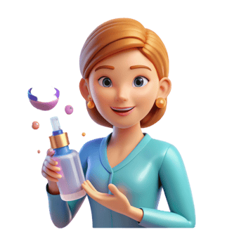 Facial Skincare Cartoon Style Clip Art png