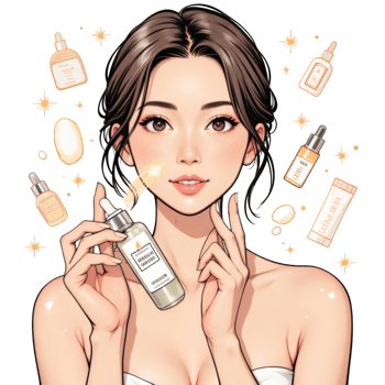 Radiant Lady with Serum in Hand png