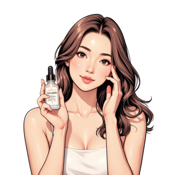 Cartoon Female with Serum and Sparkles png