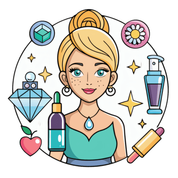 Sparkles Around Woman with Serum Drawing png