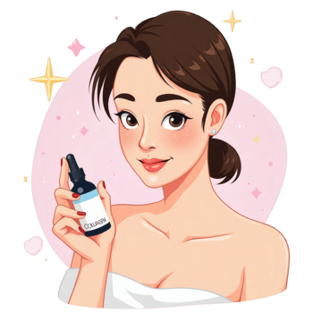 Radiant Skin and Skincare Serum Character png