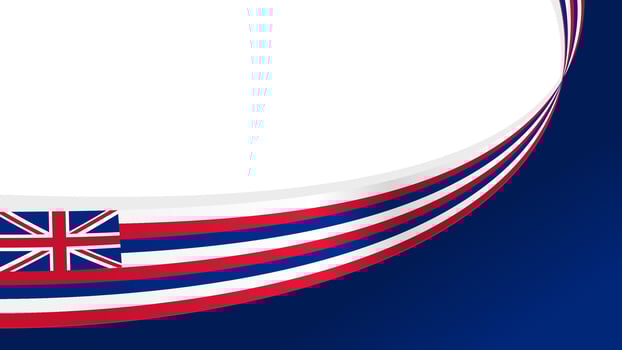 waving hawaii flag ribbon background with copy space for text. hawaii national day vector
