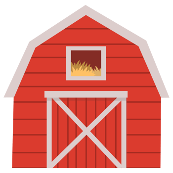 Illustration of a Red Barn on a Farm png
