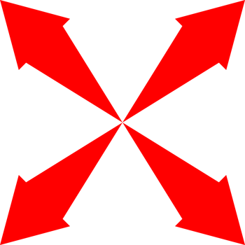 Red direction abstract arrow png
