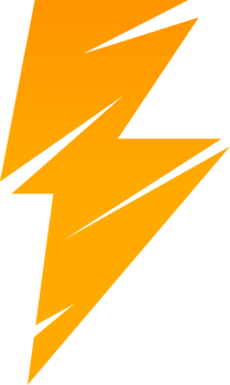 Yellow electric thunder bolt abstract png