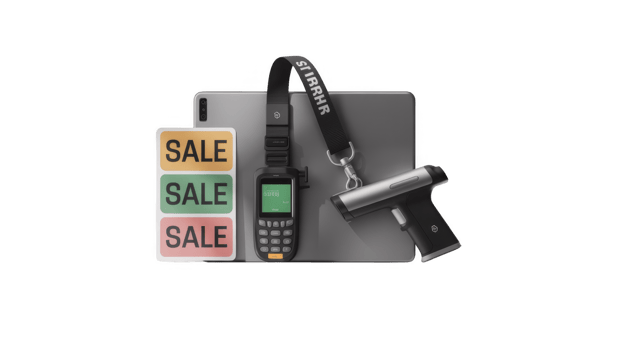 Retail equipment preparing for sales season on transparent background png