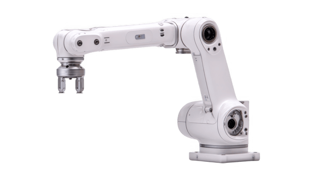 Robotic arm performing medical task with transparent background png