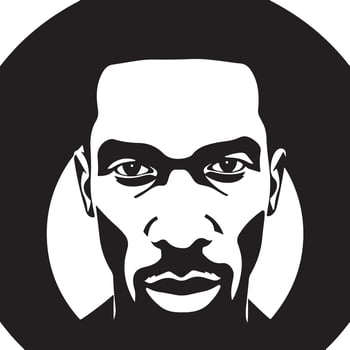 A black and white image of a face vector