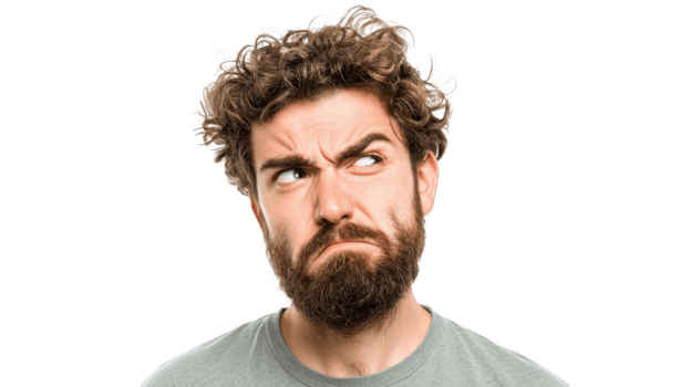 Young man making a puzzled and confused face on transparent background png