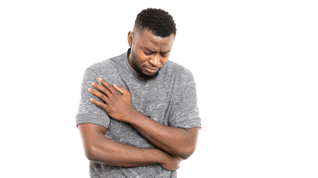 Young man suffering from chills on transparent background png